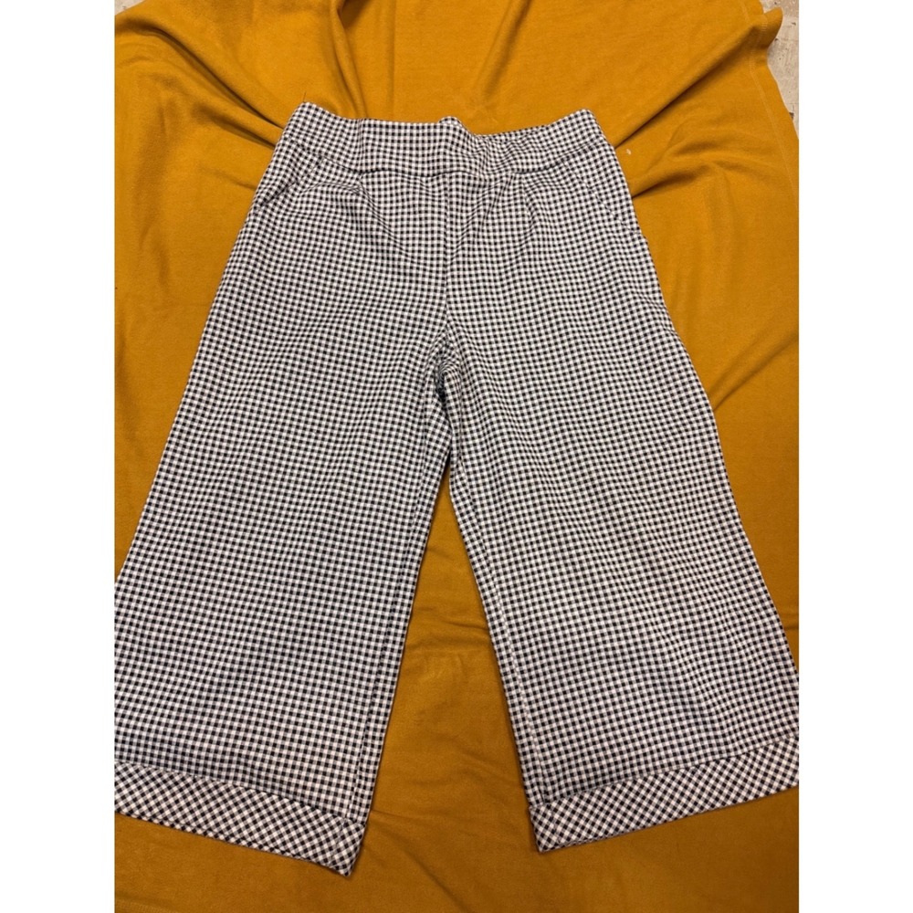 Est. 1946 Womens Black White Gingham Hi-Rise Crop Wide Leg Pants Large